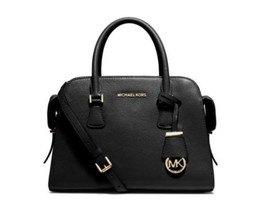 Michael Kors Harper Medium Leather Satchel, Shoulder Bag $358 Black #046 NWT - £149.55 GBP