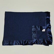 Starting Out Solid Navy Blue Baby Blanket Lovey Waffle Weave Satin Trim - £39.47 GBP