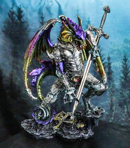 Large Hyperion Rainbow Armored Dragon With Excalibur Sword Letter Opener... - £55.87 GBP