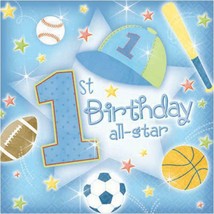 1st Birthday All Star Lunch Napkins Party Supplies 36 Per Package NEW - $6.95