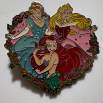 Disney Princess 2011 Cinderella Ariel Aurora Heart Pin - £14.06 GBP