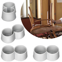 4Set Double 0.97&quot; Chair Table Leg Caps 50S Diner Kitchen Table Tip Siame... - £27.32 GBP