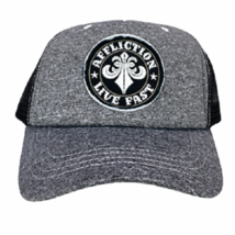 Affliction Hat Trucker Snapback Cap Gray Black Mesh New One Size Adjustable - £17.57 GBP