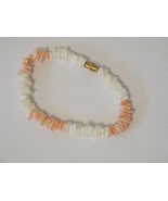 7&quot; Peach &amp; white pucca shell bracelet  - $149.76 MXN