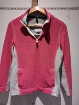 Weird Fish  1/4  Zip Long Sleeves Sweatshirt/ Top Size 12  Women Pink/Beige - £24.68 GBP