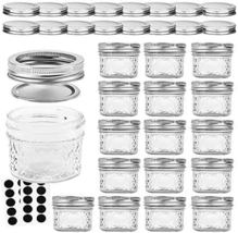 Mason/Canning Jars, 4 OZ Jelly Jars with Regular Lids and Bands, Ideal for Jam,  - £28.85 GBP