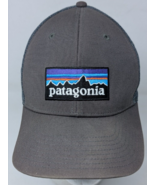 Patagonia Trucker Hat Baseball Cap Snapback Mesh Gray P-6 Logo LoPro SUN... - $14.54