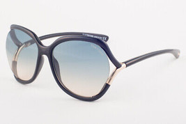 Tom Ford ANOUK Shiny Black / Blue Gradient Sunglasses TF578 01W 60mm - £150.64 GBP