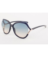 Tom Ford ANOUK Shiny Black / Blue Gradient Sunglasses TF578 01W 60mm - £149.37 GBP