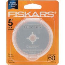 Fiskars Rotary Cutter Blade Refills 60mm 5/Pkg-  - £29.95 GBP