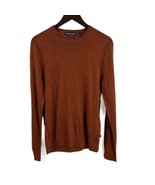 Michael Kors Mens Sweater Orange Extra Fine Merino Wool Crew Neck Small - £37.41 GBP