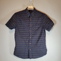 American Eagle Mens Shirt Medium Classic Fit Short Sleeve Button Blue Arrow - £8.64 GBP