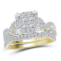 14kt Yellow Gold Princess Diamond Bridal Wedding Engagement Ring Set 1-1/4 Ctw - £1,572.47 GBP