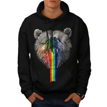Wellcoda Rainbow Bear Head Mens Hoodie, Crazy Casual Hooded Sweatshirt - £25.79 GBP+