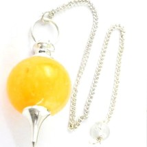 Bulk 5 Pcs Natural Yellow Aventurine Ball Shaped Gemstone Dowsing Pendulums - £31.28 GBP