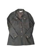 Maeve by Anthropologie Faux Leather Jacket Size 2 Dark Olive Green - $35.15