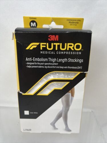FUTURO Medium Thigh High Length Stockings Compression Sock White COMBINE... - $9.99