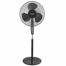 Optimus 16 in. Oscillating Stand Fan with Remote Control in Black - $2,048.52 MXN