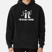  F-It! I&#39;m Going Fishing Black Men Classic Hoodie - £27.17 GBP