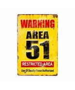 Funny WARNING Plaque 51 Area Zombie UFO Vintage Metal Tin Signs Home Bar... - £18.77 GBP+