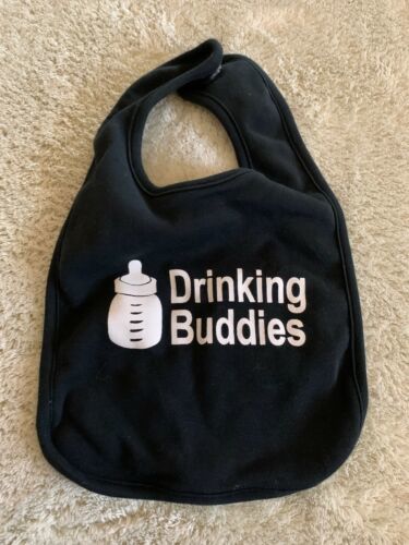 Crazy Baby Clothing Black White Bottle DRINKING BUDDIES Bib - $4.90