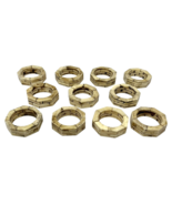 Lot of 11 Octagonal Layered Napkin Rings Beige - $19.51 CAD