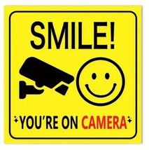 Smile You&#39;re On Camera Security Warning Stickers / 2 Pack + FREE Shipping - £3.08 GBP