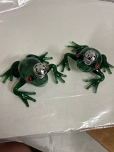 Glass green frog salt and pepper shakers  - $24.75