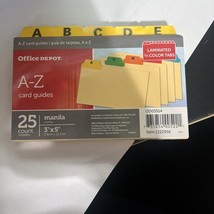 (2) Office Depot Brand A-Z 3&quot; x 5&quot; Poly Index Card Guide Set, Set Of 25 ... - $369.90 MXN