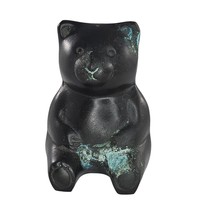 Vintage Bronze Teddy Bear Sitting Metal Figurine - $49.99