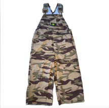 John Deere Toddler Green Brown Camouflage Cameo Bib Overalls Size 2T Boy Girl - £15.65 GBP