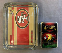 San Francisco 49ERS Ashtray And Lighter Gift Set D2 Football - £22.09 GBP