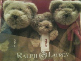 Ralph Lauren Polo Teddy Bears, set of 3, New-in-Box. Incredibly cute! 2001 - £24.92 GBP