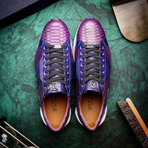 sueded Snake and classic calfskin fashion sneaker Shoes Verona Purple image 13