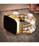 cape diablo Golden Freshwater Pearl Stretch Apple Watch Strap- SIZE SMALL - $74.13