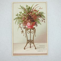 Victorian Trade Card A.D. Sharpe Dry Goods &amp; Carpets Jamestown NY Plant ... - £15.94 GBP