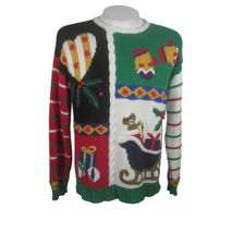 Segue Women Christmas Ugly Sweater vintage sz M colorblock pullover jumper - £23.67 GBP