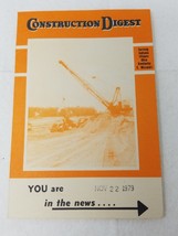 Construction Digest You Are In The News 1979 Publicity Warner Communicat... - $15.15