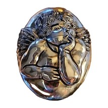 VTG Godinger Angel Cherub Silver Plated Lined Oval Jewelry Trinket Music Box - £8.18 GBP