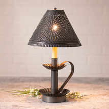 Plantation Candlestick Lamp with Chisel Shade in Kettle Black Tin image 2