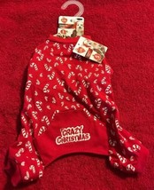 Pet Central Dog Holiday Joy Pajamas SMALL   Red Candy canes “Crazy Chris... - £9.58 GBP