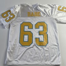 BABE Football Jersey Women Sz L White #63 LA Chargers Colors SU Logo - $18.49