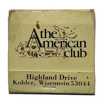 American Club Restaurant Kohler Wisconsin Match Book Cover Matchbox - $4.95