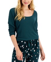 MSRP $30 Jenni Solid Long-Sleeve Pajama Top Green Size Medium - £7.41 GBP