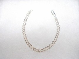 Doubl Curb Link 925 Sterling Silver Chain 7" Bracelet Lobster Clasp Add Charms - $26.50