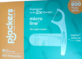 Plackers Micro Line 600 Dental Floss Picks Fresh Mint - $390.95 MXN