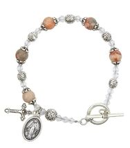 MIraculous Medal Light Brown/Beige Madonna del Parto  Bracelet, New #AB-... - $20.94 CAD