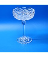 Antique American Brilliant Cut Glass Crystal Compote Slightly Rolled Rim... - €44,33 EUR