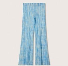 Mango Wide Leg Trousers Sheer Flared Blue Size Medium NEW - £17.76 GBP