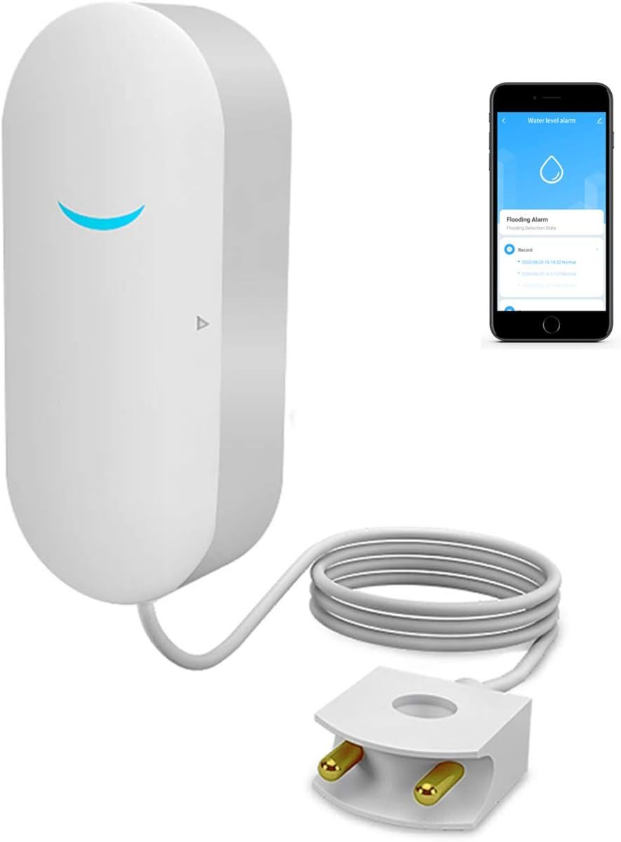 Wifi Water Sensor , Smart Water Leak Detector, Tuya App Free Remote, Closet - $30.96